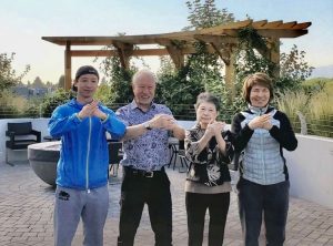 Master Yang Liu with 3 residents from OPAL by element after he taught a Tai Chi class 